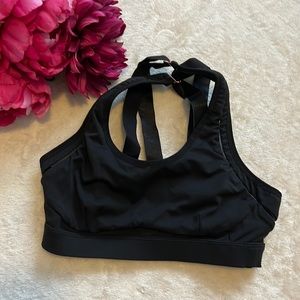 {Fabletics} Black Sports Bra with Mesh Details